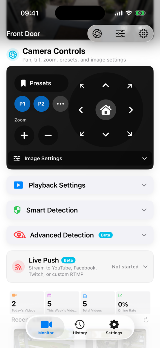 OmniNVR ONVIF PTZ controls